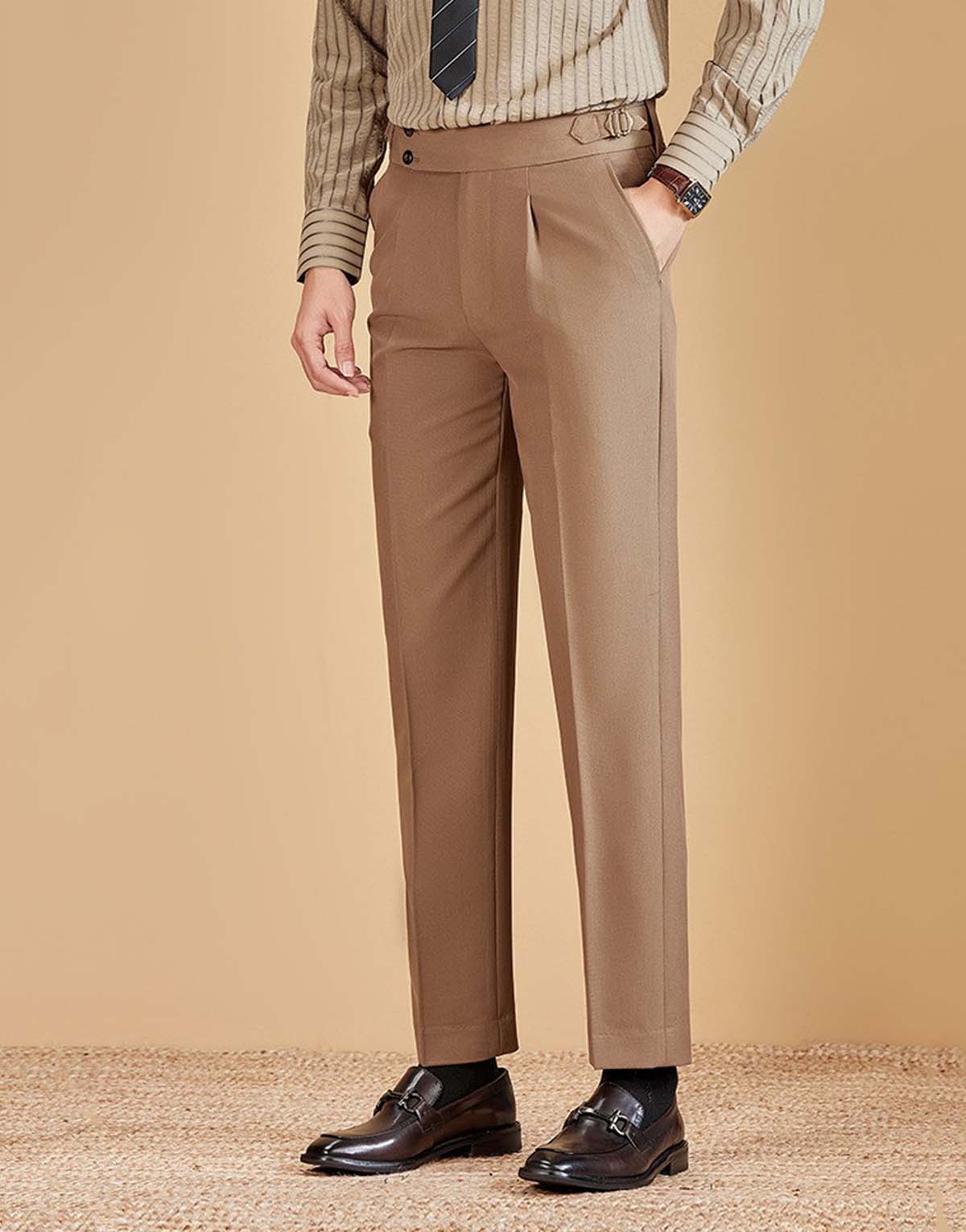 Italian-style single-pleat business casual trousers-mp-831